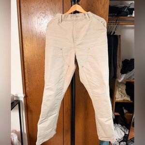 Men's Carhartt WIP Double Knee Tan Pants Size 33x32